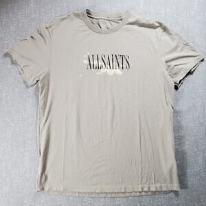 All Saints Light Grey Graphic Tee Shirt